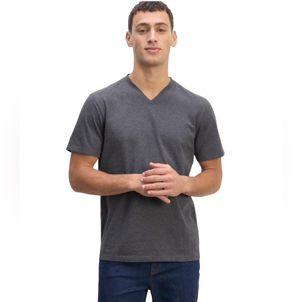 Everlane Men's Essential Uniform Charcoal V-Neck Tee. Size L #1717